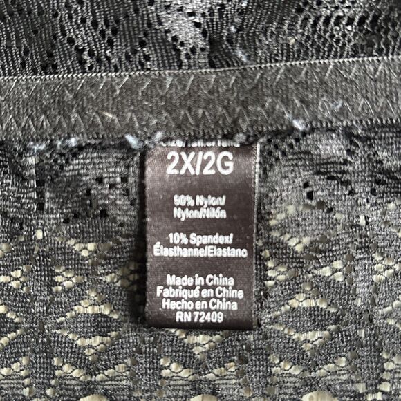 NWOT Black Lace Peep the Scene Cutout Bralette - Women René Rofé Size 2X - Picture 7 of 10